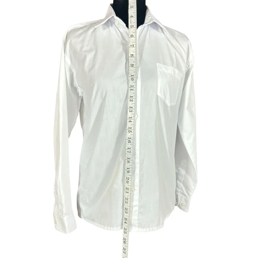 BJK Collection White Long Sleeve Button‎ Down Dress Shirt Size 12 Boys Mens XS